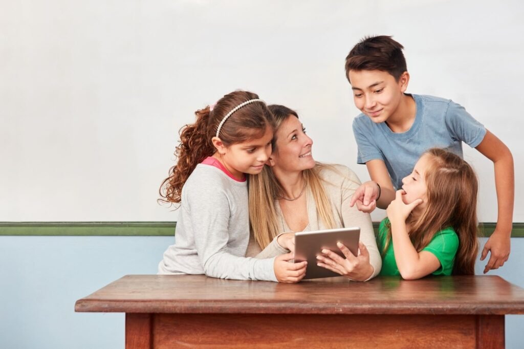 teachers working with parents