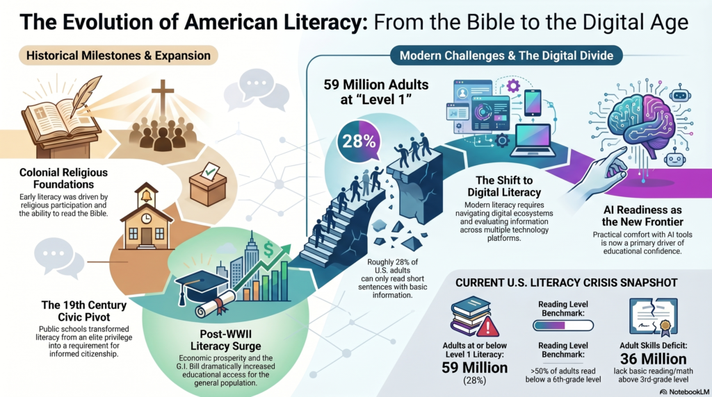 american literacy rates over time